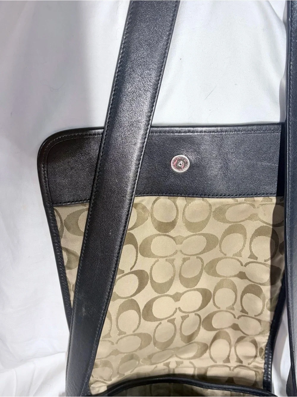 COACH Authentic Vintage Legacy Saddle Studio Flap Crossbody Bag Black 9335